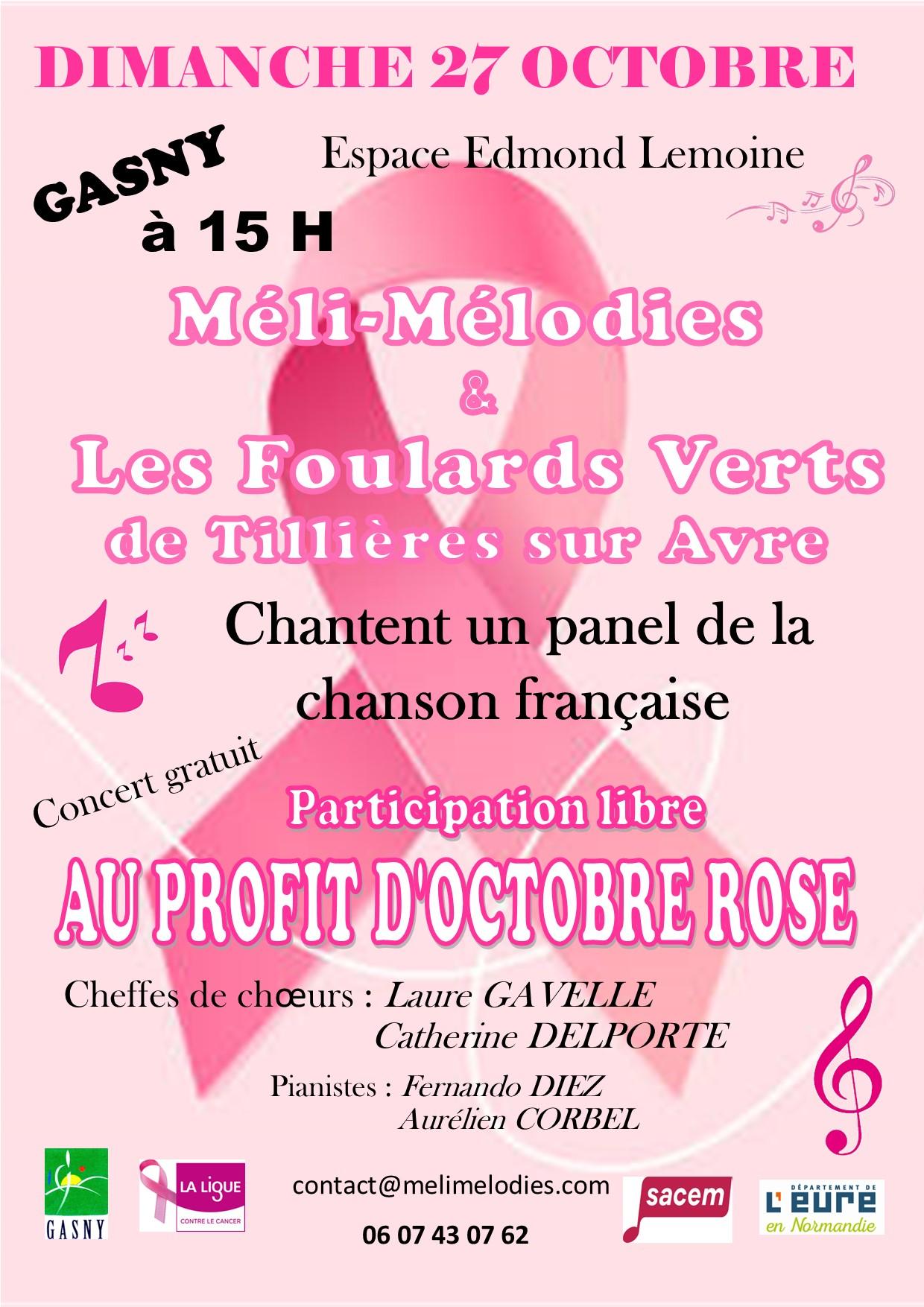 Affiche du concert au profit d'octobre rose